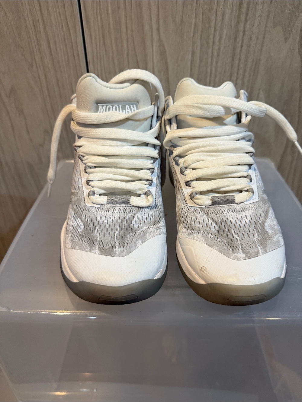 Women's White and Light Gray Athletic Sneakers